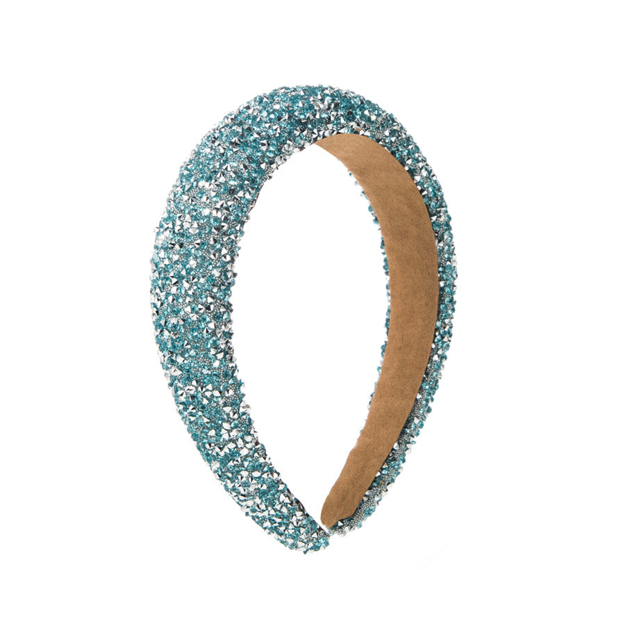 Wholesale New fashion hair pressure non-slip pure handmade sponge wide edge inlaid small rhinestone increased cranial top hair accessories women's headband